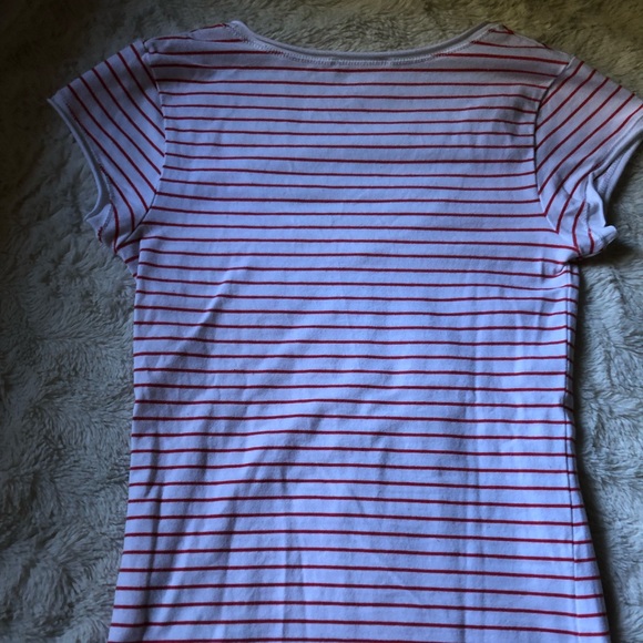 Basic Striped T-shirt Zara Red White - Picture 2 of 2